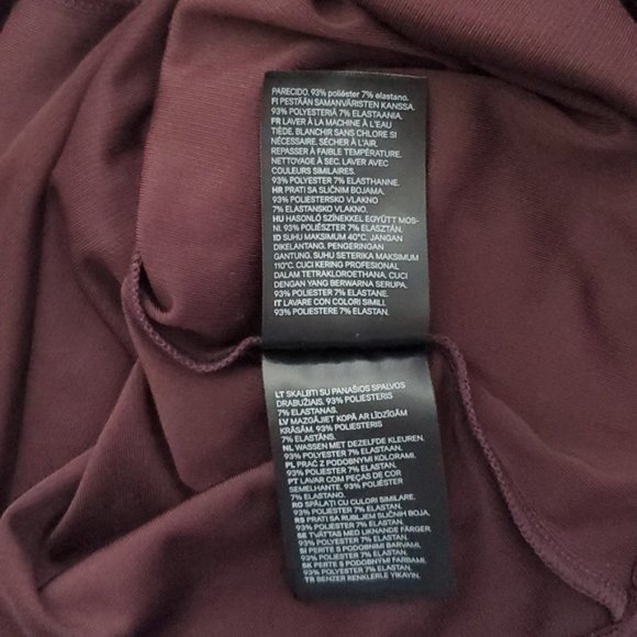 H&M Plunge Strappy Ribbed Burgundy Top- XS - Picture 6 of 7